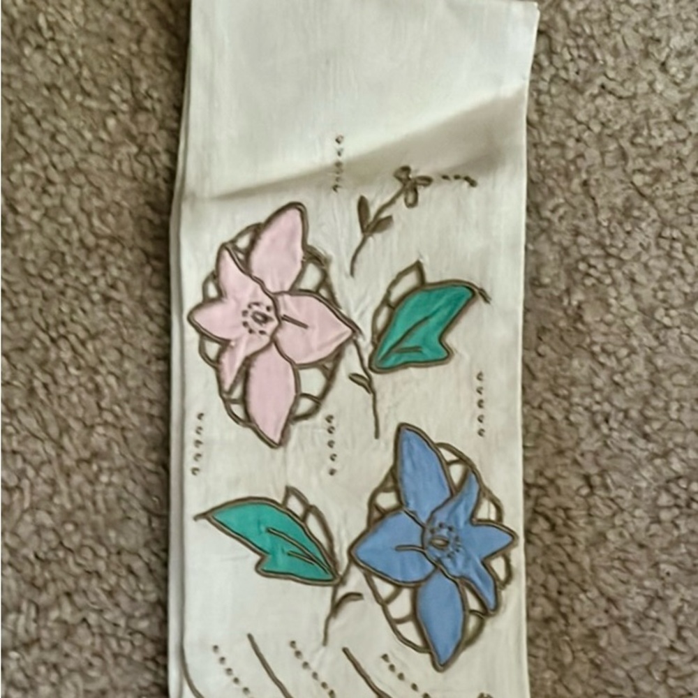 Vintage Pink and Blue Floral Decor Accent